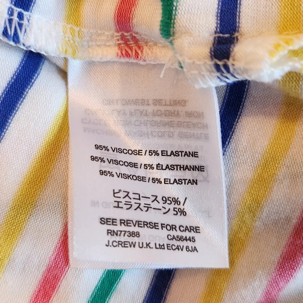 NEW J Crew Colorful Striped Short Sleeve Top Size XL
